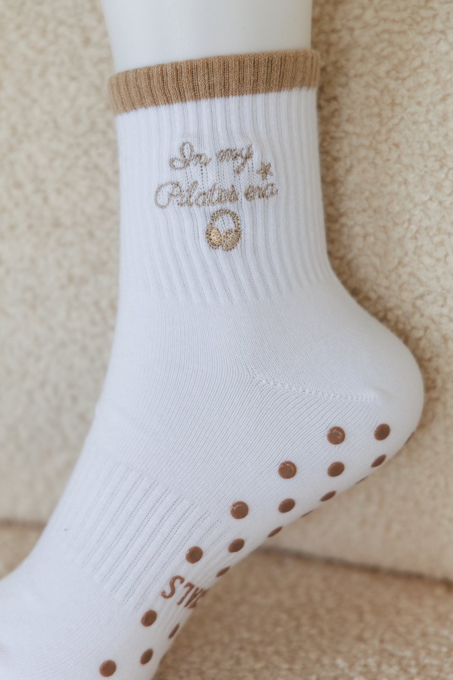 In My Pilates Era Beige Classic Socks