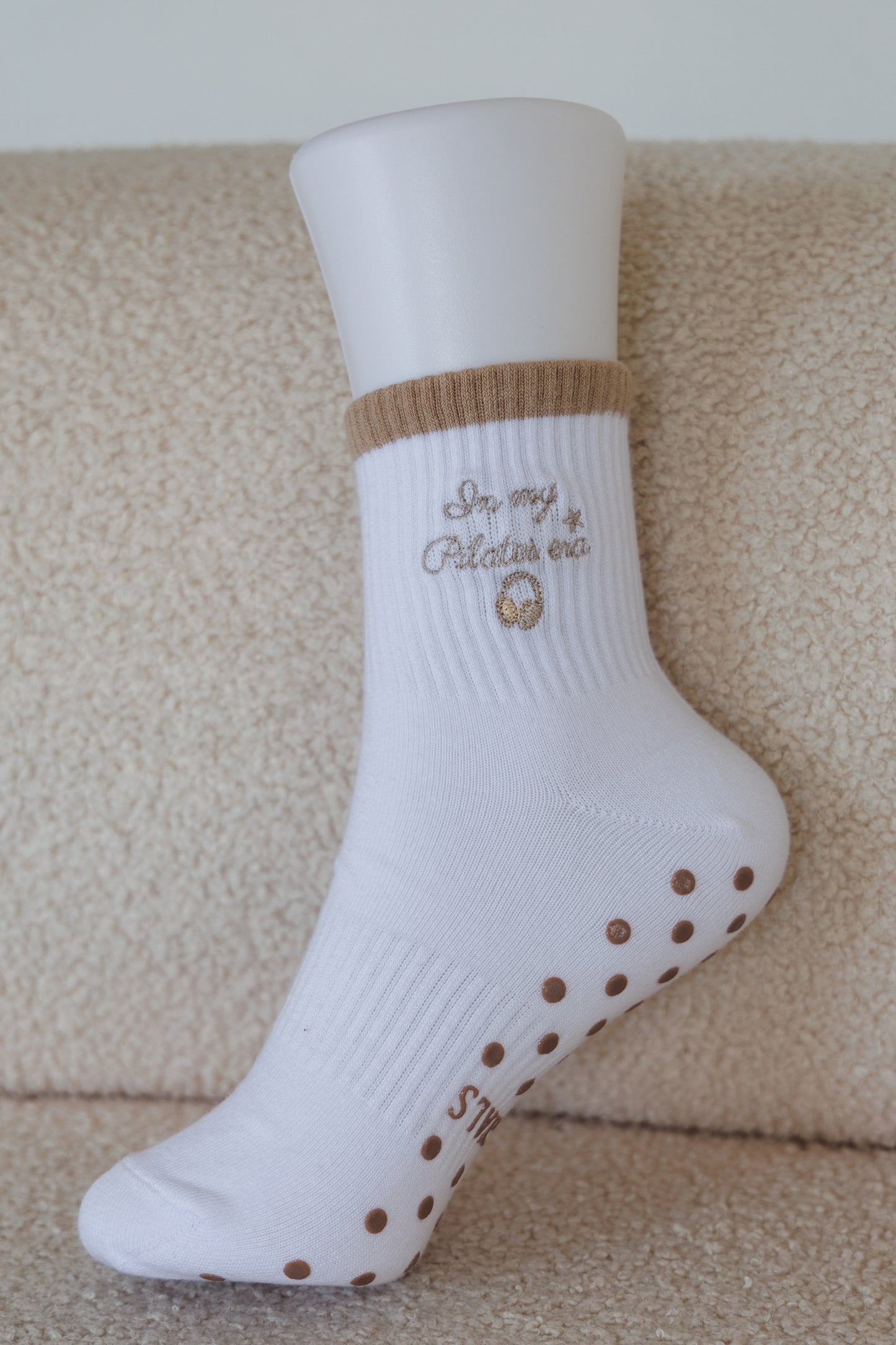 In My Pilates Era Beige Classic Socks