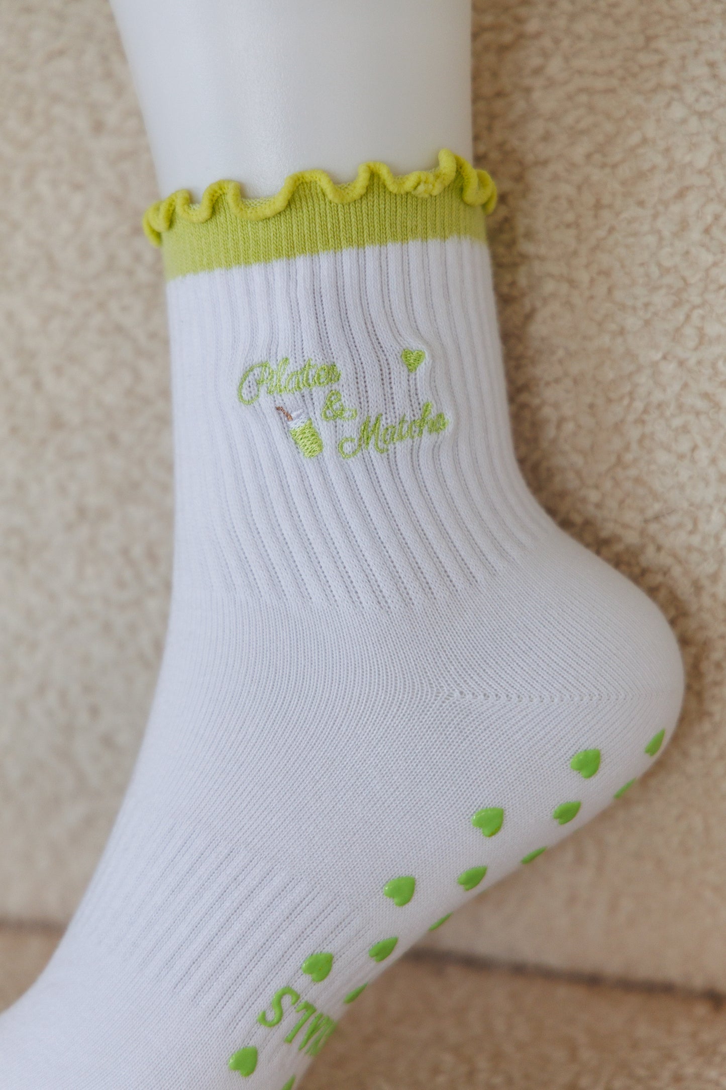 Pilates & Matcha Green Ruffle Socks