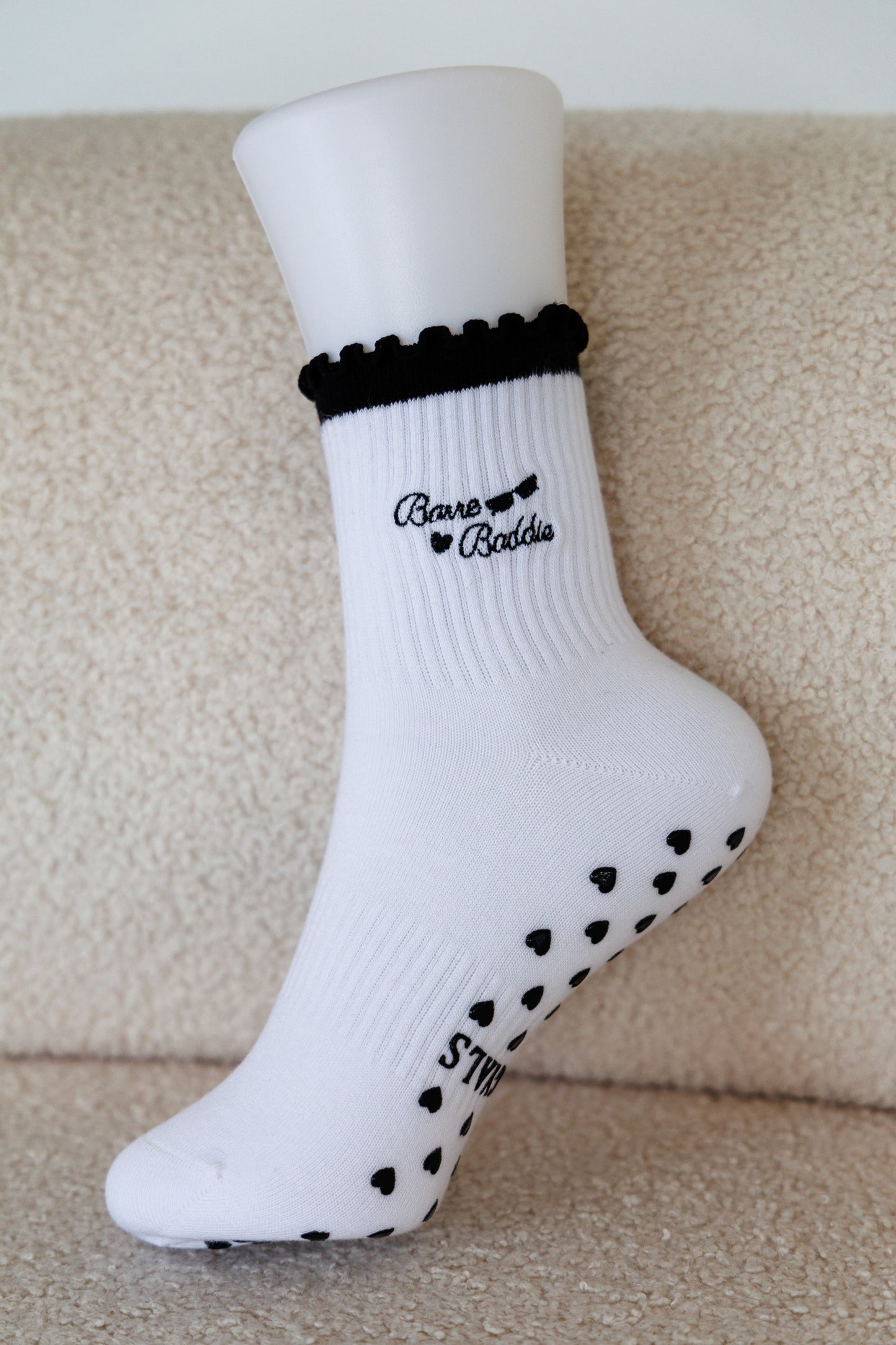 Barre Baddie Black Ruffle Socks