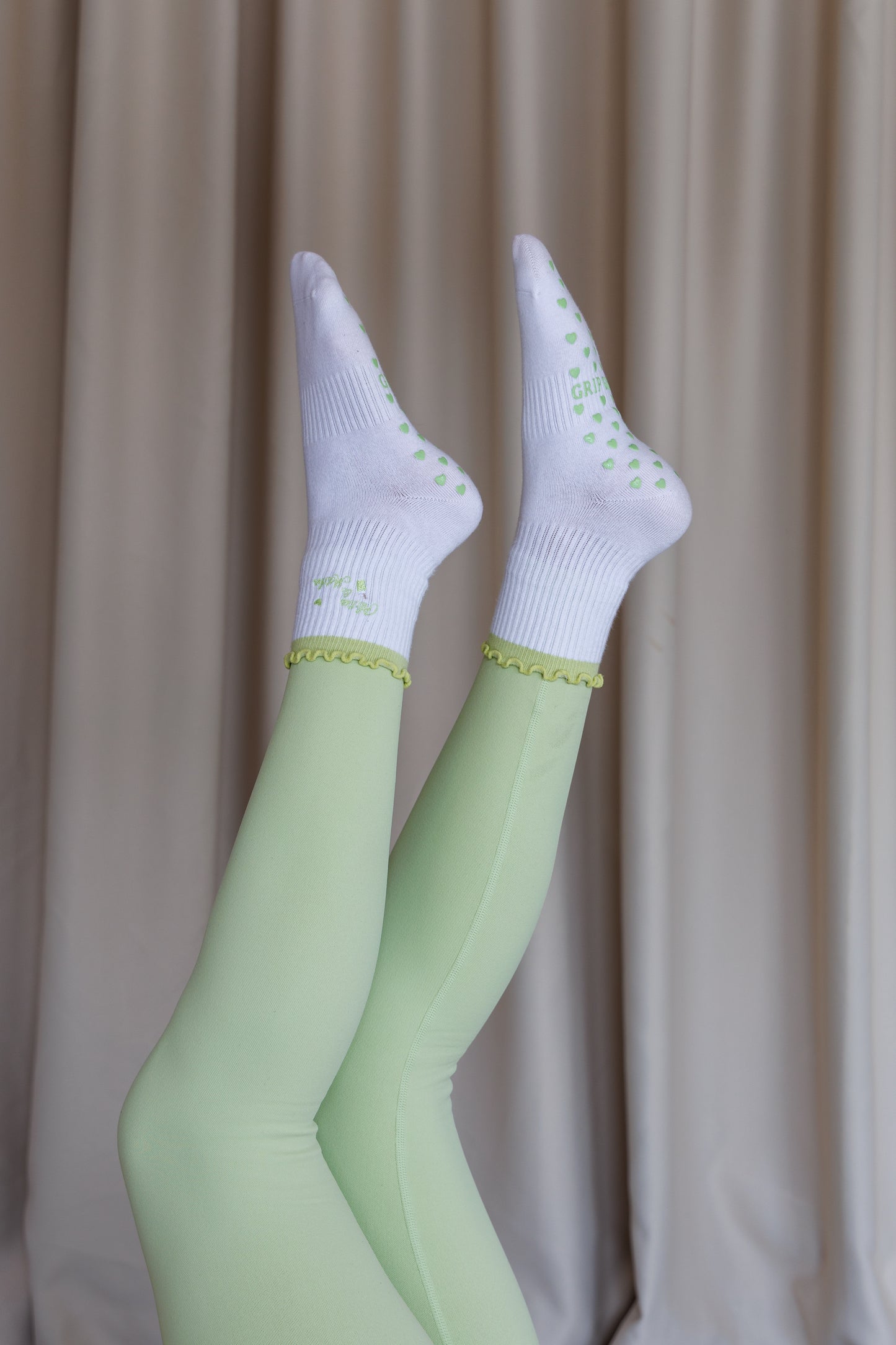 Pilates & Matcha Green Ruffle Socks