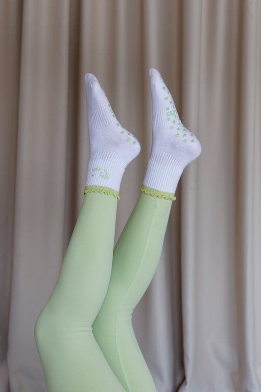 Pilates & Matcha Green Ruffle Socks