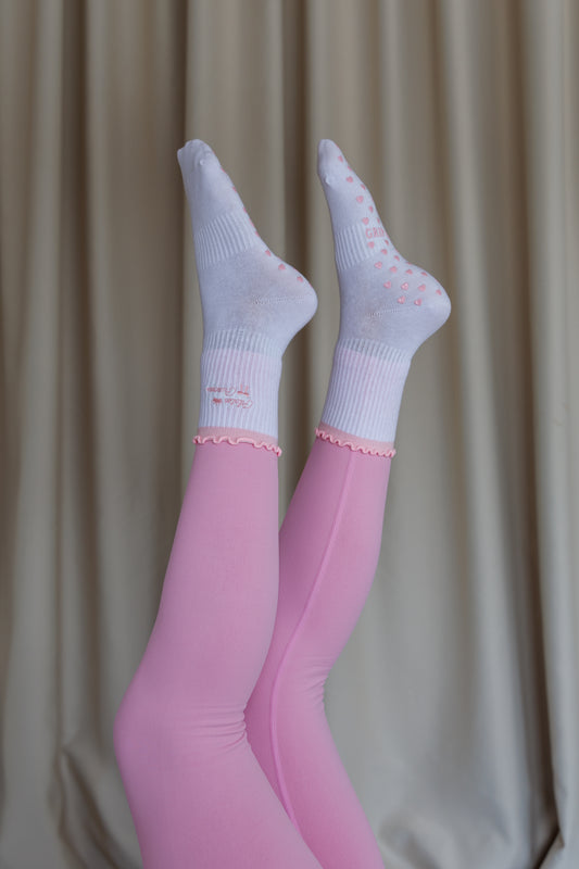Pilates Princess Pink Ruffle Socks