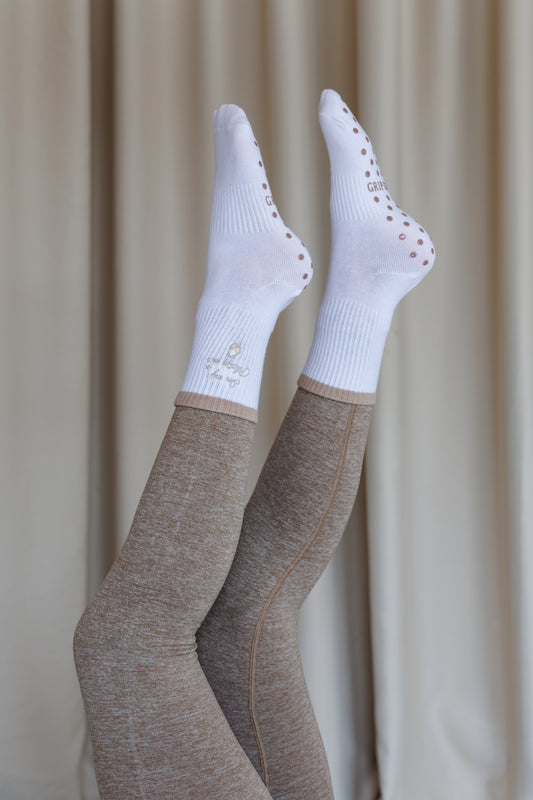 In My Pilates Era Beige Classic Socks