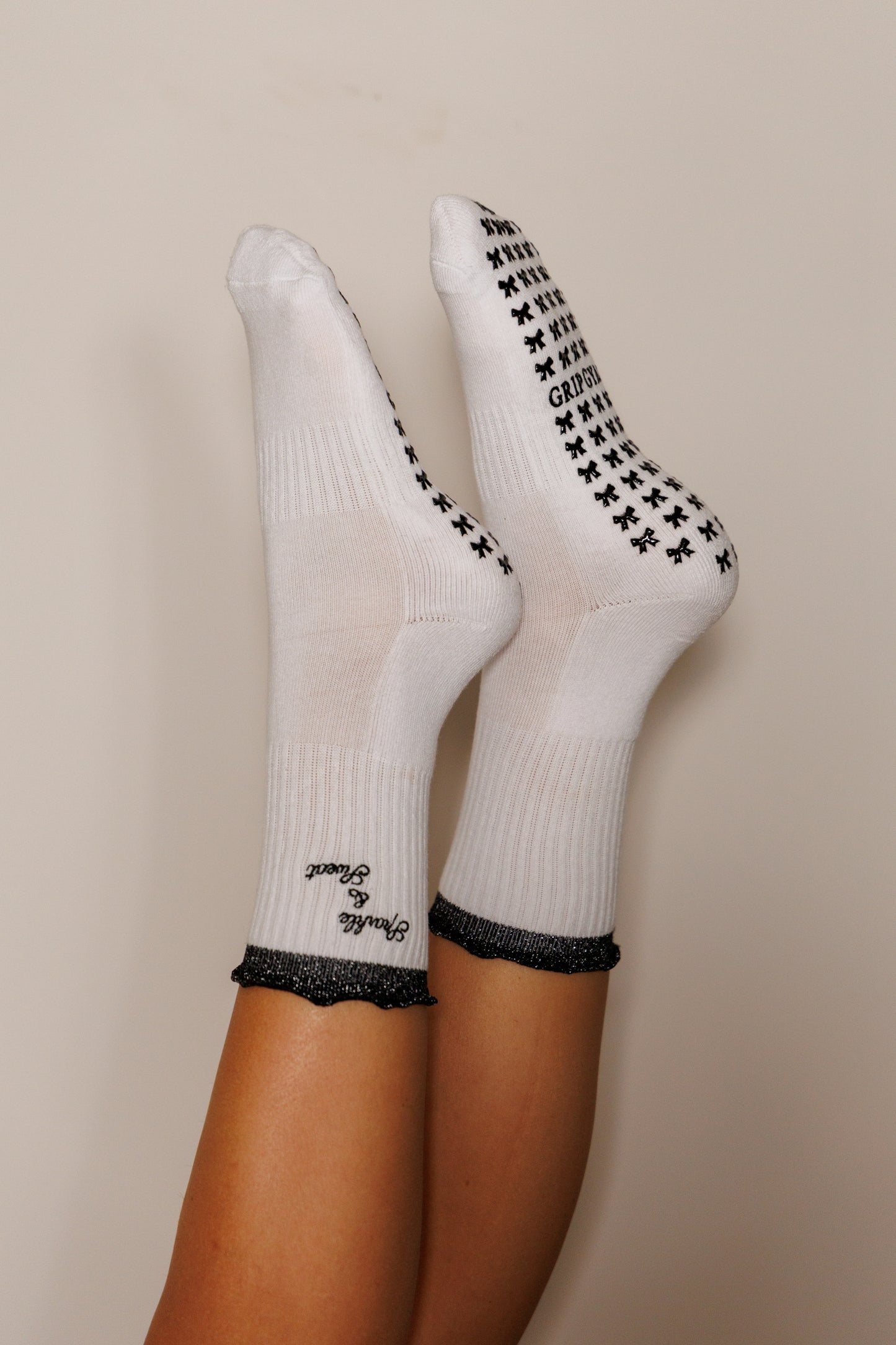 Sparkle & Sweat Black Glitter Ruffle Socks